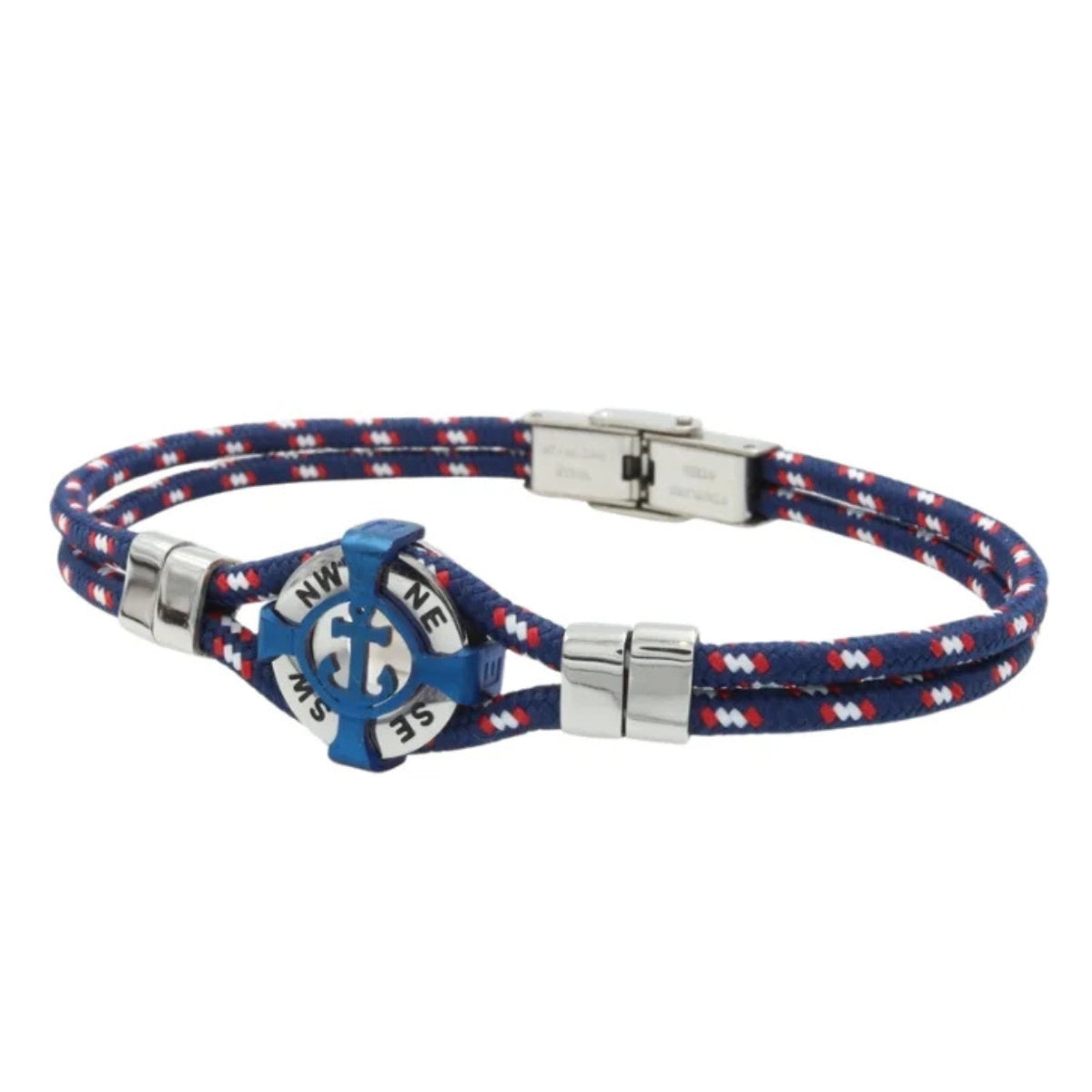 Bracelet homme acier cordon multi colors /Bleu BA1008