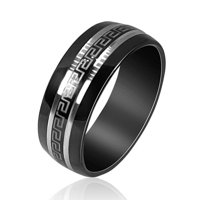 Bague Acier Homme Noir EB1002