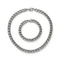 Collier + Bracelet Classic en Acier Inoxydable pour Hommes 22E01