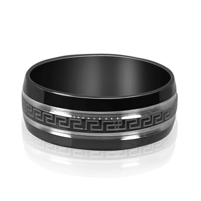 Bague Acier Homme Noir EB1002